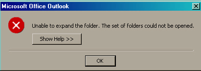 Unable to Expand the Folder Error