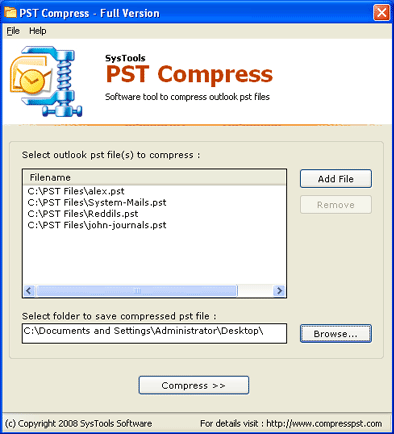 Large sized PST files shrink within a second and convert it into small PST