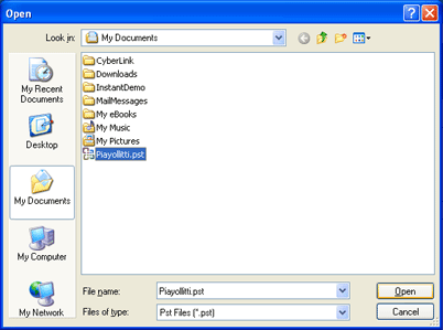 Select Outlook PST File ti Split PST Files